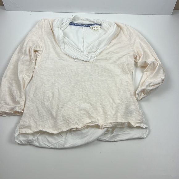 ANTHROPOLOGIE Deletta Long Sleeve Ivory Blousy V Neck - Picture 3 of 15